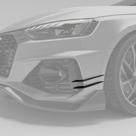Audi RS4 B9.5 carbon canard close detail on bumper