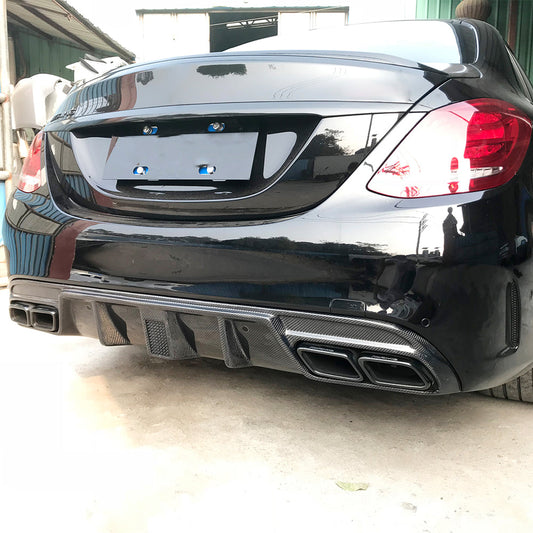 Carbon Fiber Rear Bumper Diffuser Lip for Mercedes Benz C-Class W205 C43 C63 AMG(2014-2018)