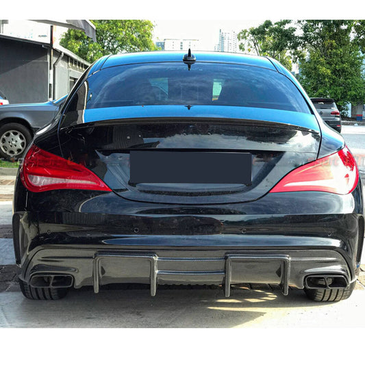 FD Style Carbon Fiber Rear Diffuser for Mercedes Benz CLA C117 & CLA 45 AMG Pre‑Facelift & Facelift (2013–2019)