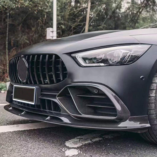 ST Style Carbon Fiber Front Canards For Mercedes Benz AMG GT 4‑Door X290 Pre‑Facelift (2019–2021)