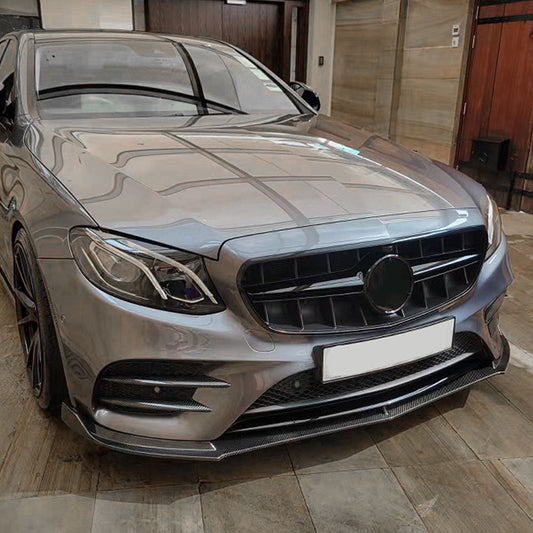 ST Style Carbon Fiber Front Lip for Mercedes Benz E-Class W213 Pre-Facelift Sedan (2016-2020)
