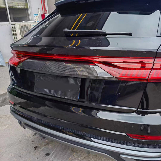 Carbon Fiber Rear door trunk lid cover trim for Audi Q8 Pre-LCI(2019-2023)