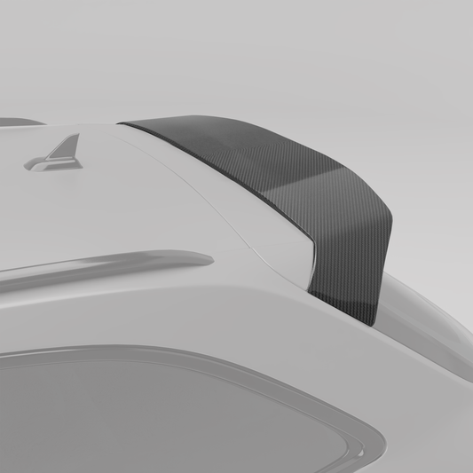 Carbon fiber roof spoiler weave detail for Audi RS4 B9.5