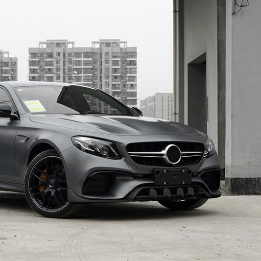 ST Style Carbon Fiber Front Lip for Mercedes Benz E63 AMG W213 Pre-Facelift Sedan (2017-2020)