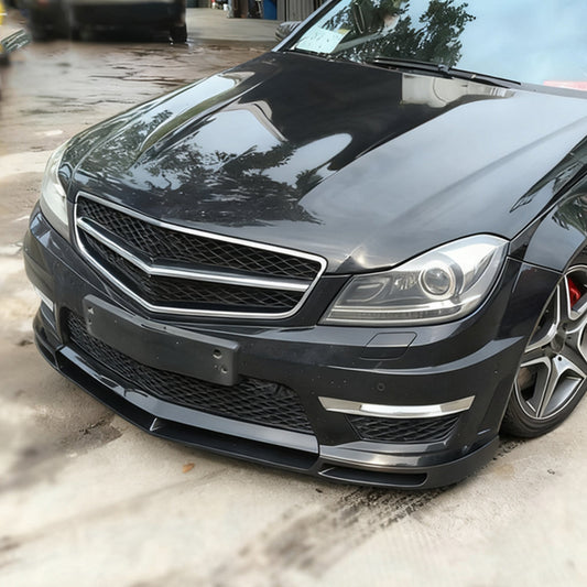 V Style Carbon Fiber Front Lip for Mercedes Benz C63 W204 Sedan Facelift (2011-2015)