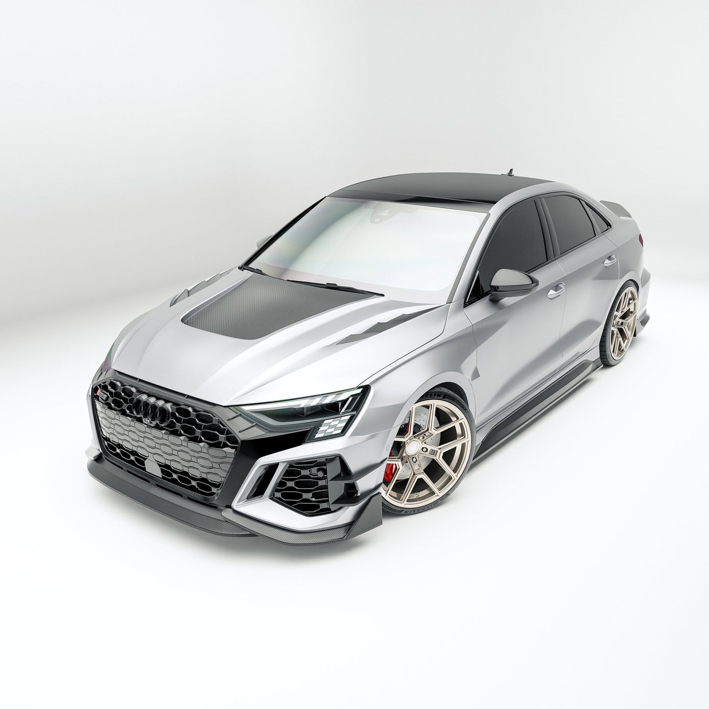 Audi RS3 8Y Limousine carbon hood underside structure view