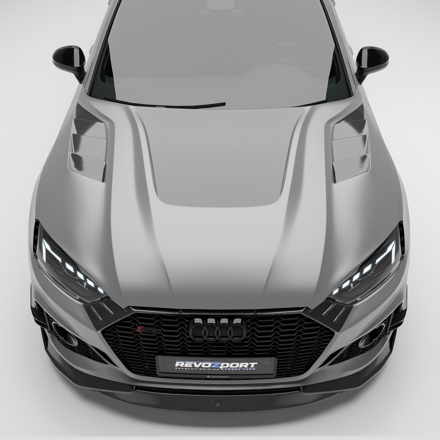 Audi RS5 Sportback carbon hood low angle front view