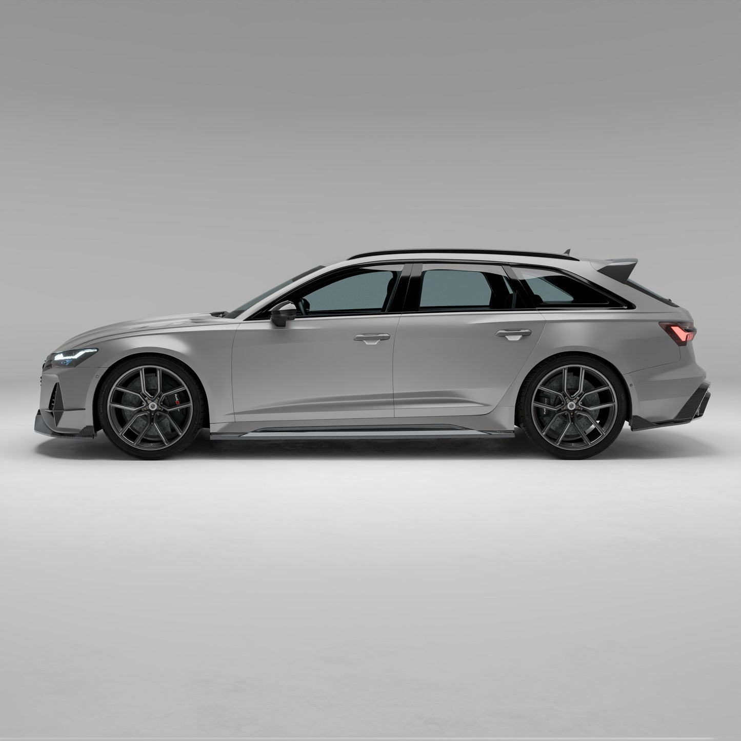 Carbon fiber side skirt for Audi RS6 C8, studio detail
