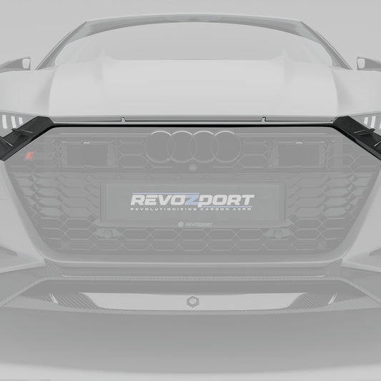 RS7 C8 carbon fiber grille trim center face detail