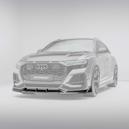 Audi RSQ8 Pre-LCI carbon fiber front lip side view showing extension depth