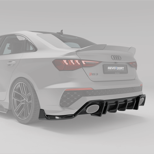 RS3 8Y carbon diffuser three piece layout detail