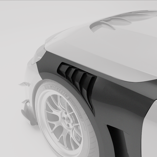 BMW M2 G87 carbon fiber front fender showing dual vent detail