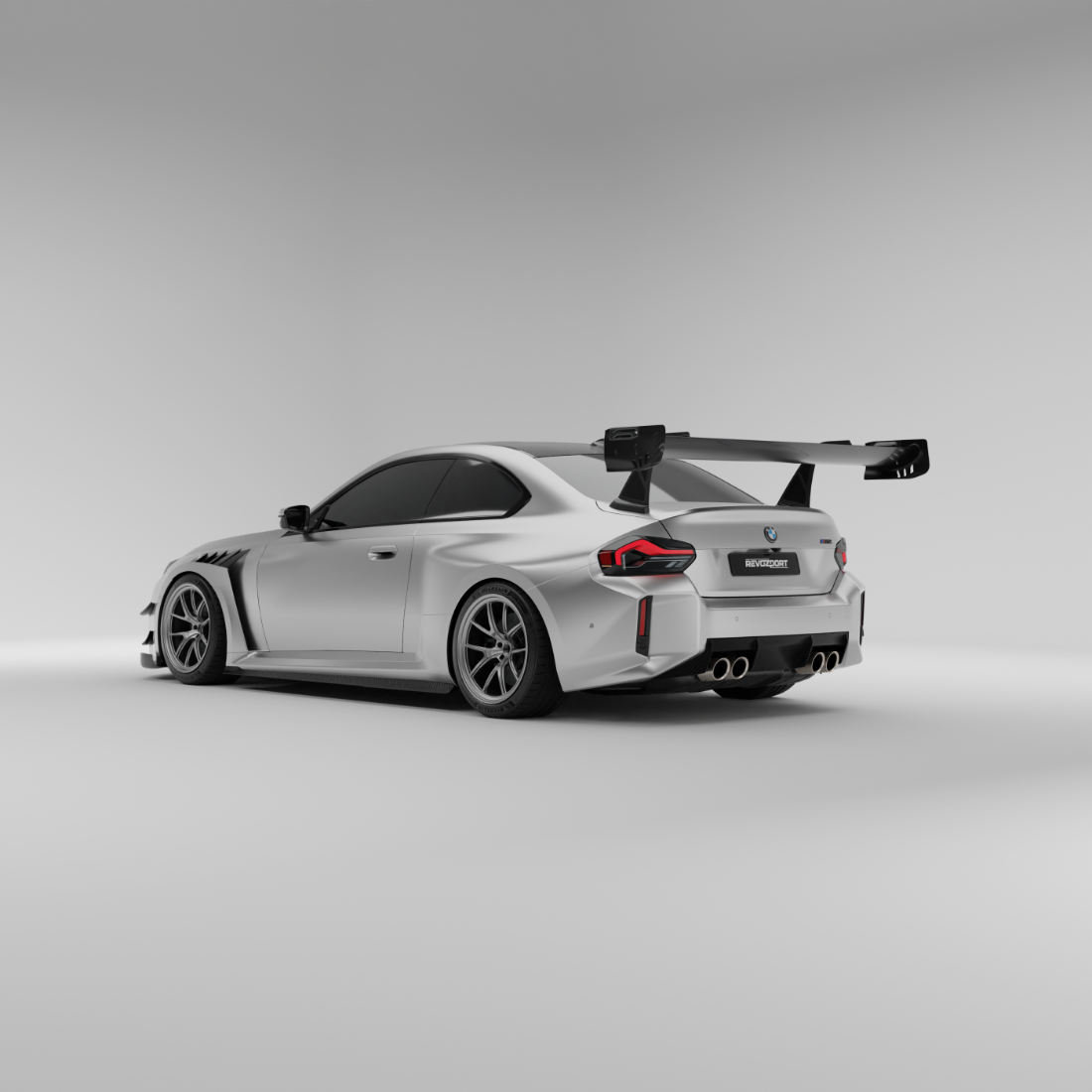 BMW M2 G87 carbon fiber diffuser product render view
