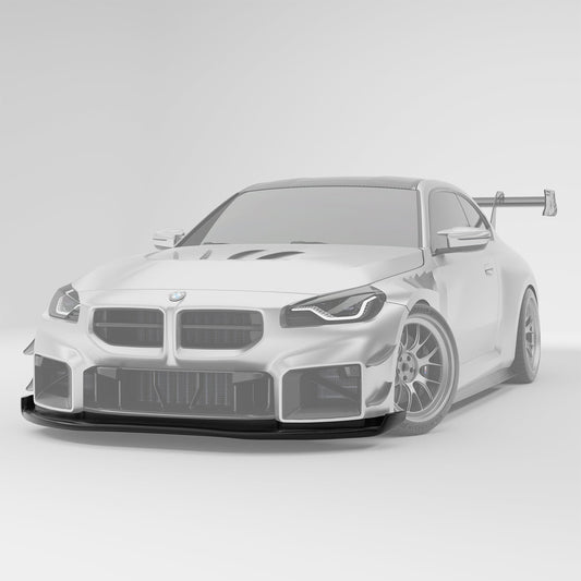 BMW M2 G87 carbon splitter, integrated diffuser underside detail