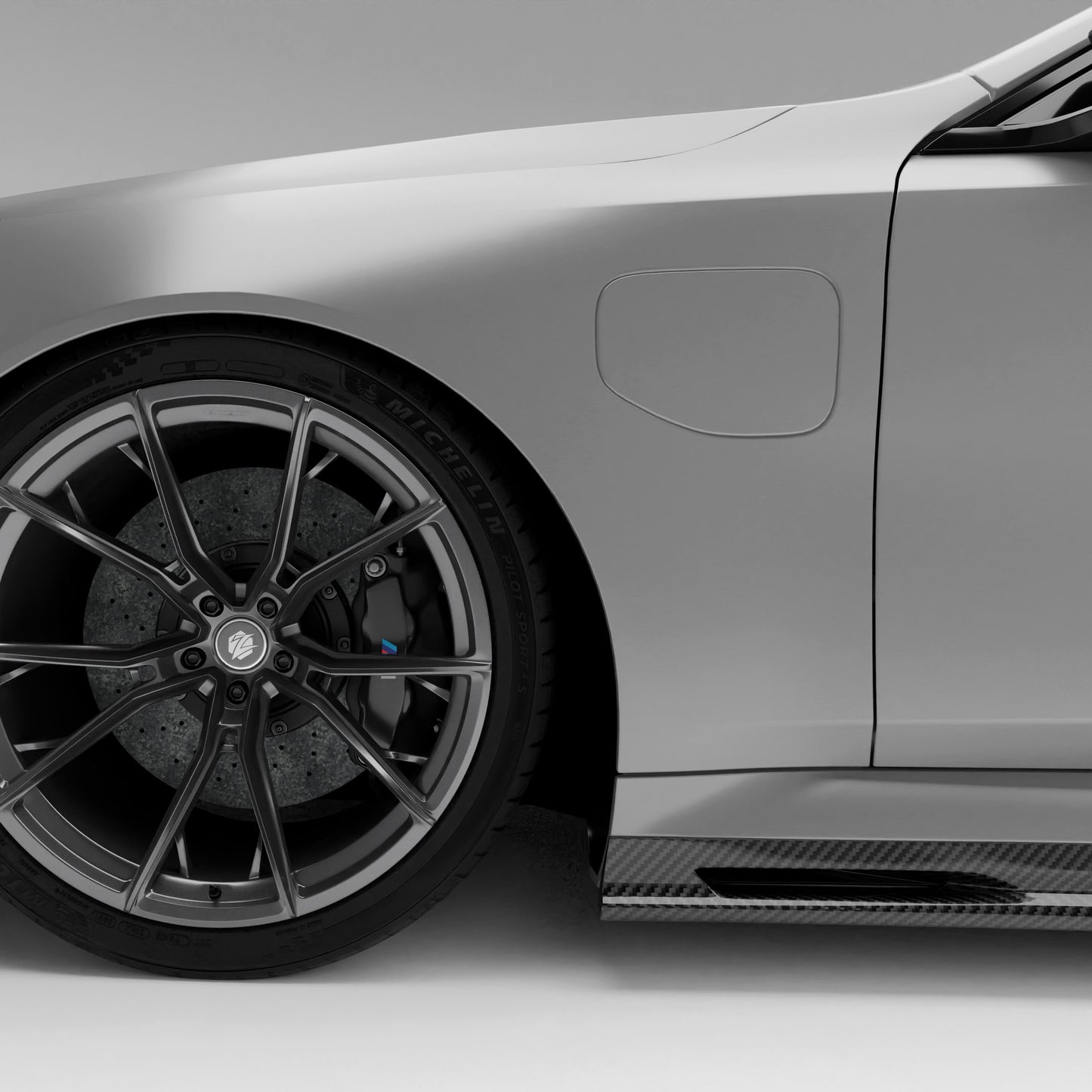 BMW M5 G90 carbon side skirts, complete panel view