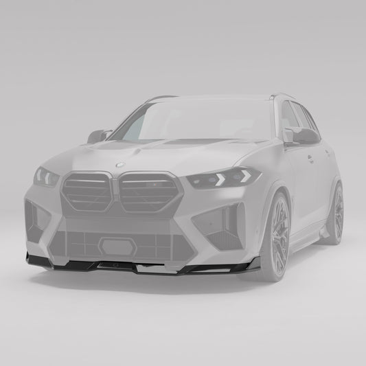 BMW X5M F95 LCI carbon fiber front lip angled splitter profile
