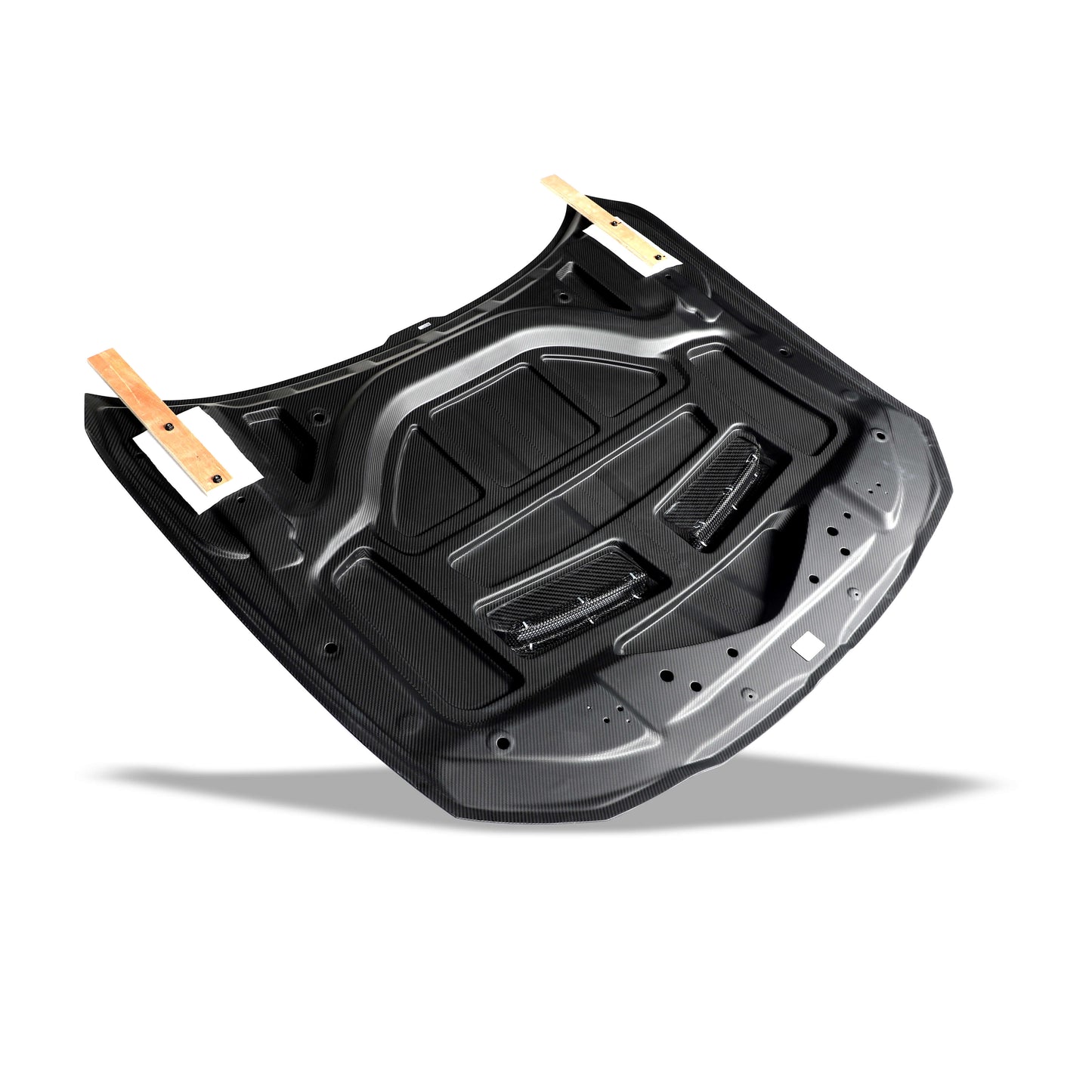 BMW G8X carbon fiber hood full top down view showing sculpting