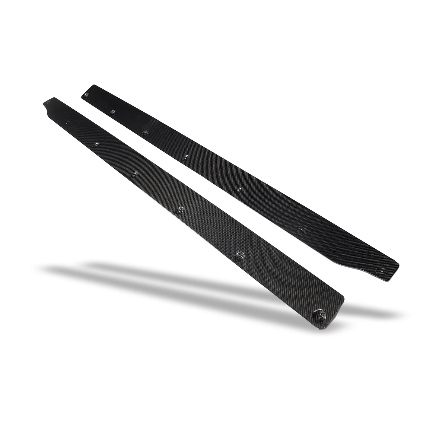 BMW M2 G87 carbon fiber aero side skirts, full side body view