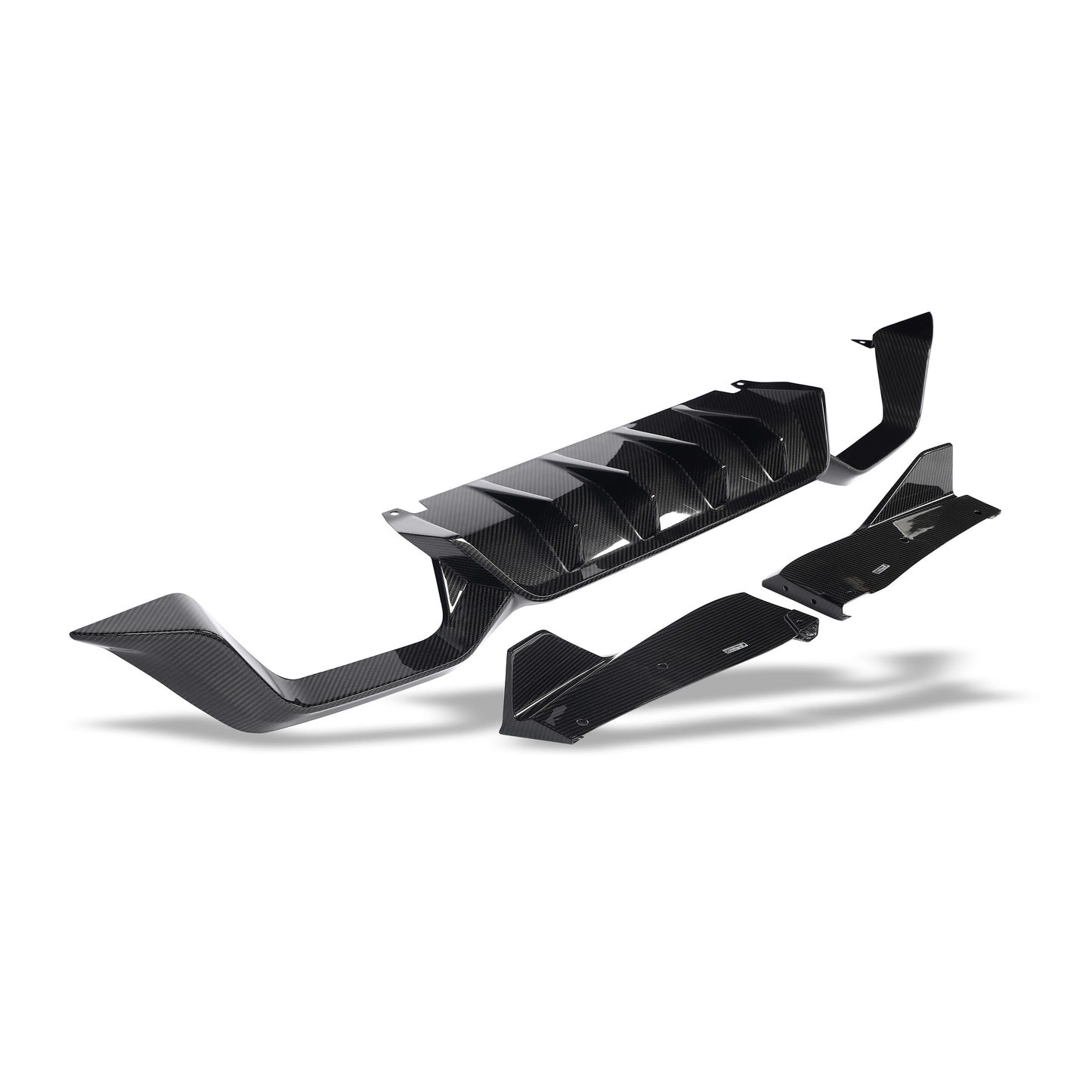 BMW X4M F98 LCI carbon fiber rear diffuser, full rear-end view