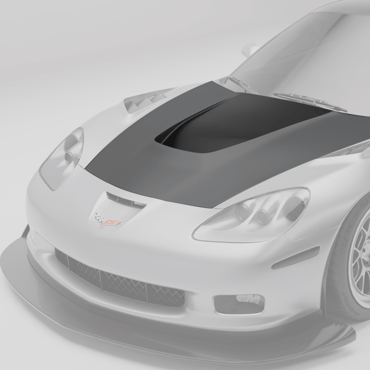Corvette C6 carbon fiber hood vent and weave close-up detail