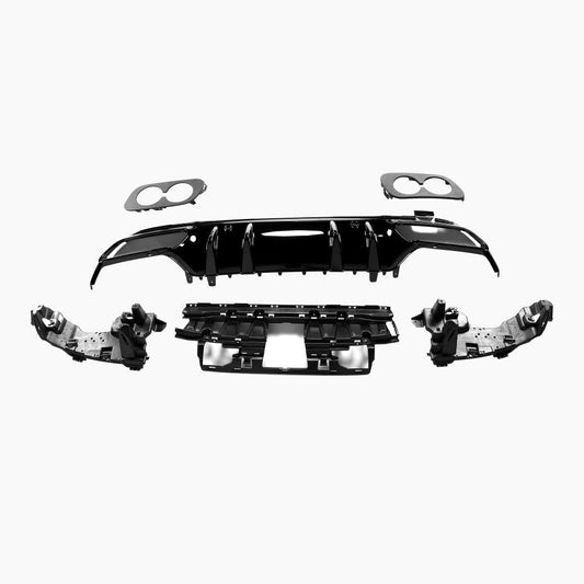 Gloss Black Rear Diffuser for Mercedes Benz C43 AMG W205 Sedan (2014-2021)
