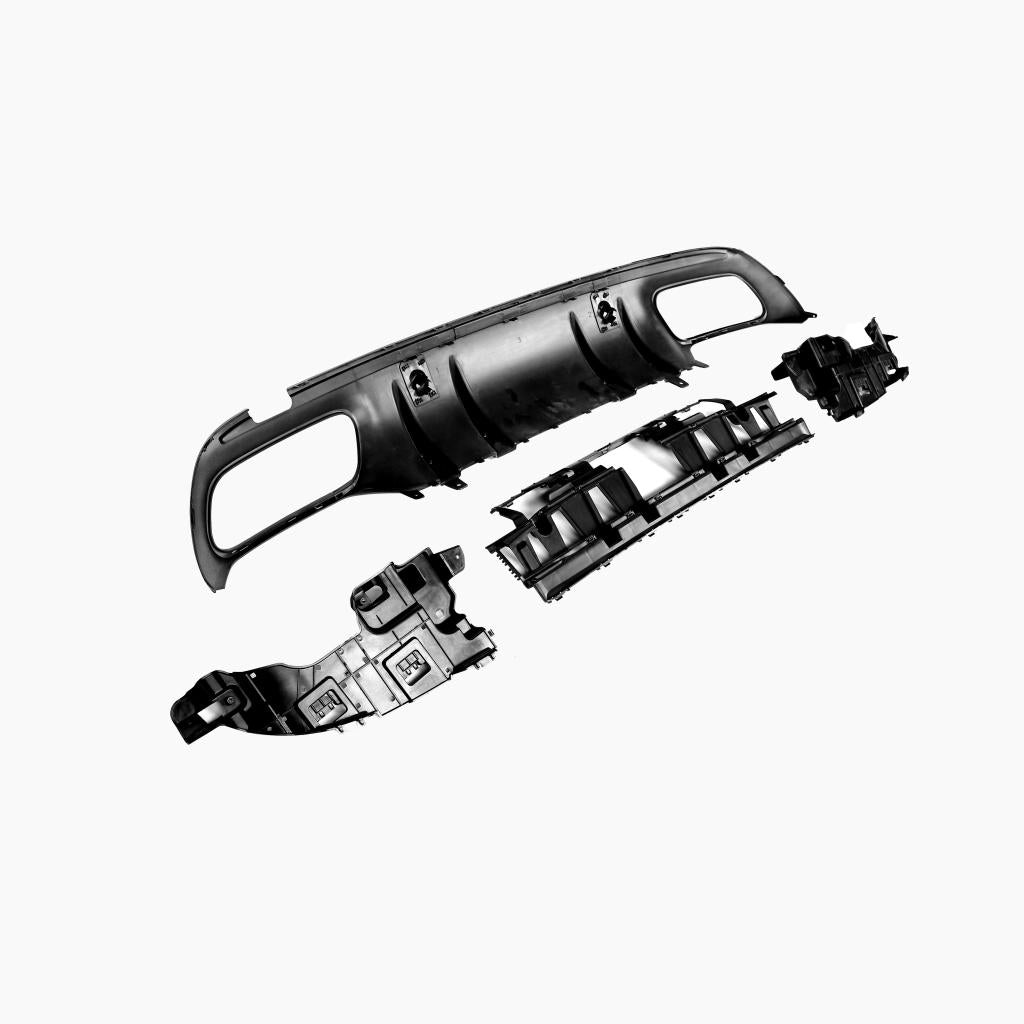 Mercedes-Benz C-Class W205 (2014–2021) C63 Rear Diffuser/For AMG Sedan/Black