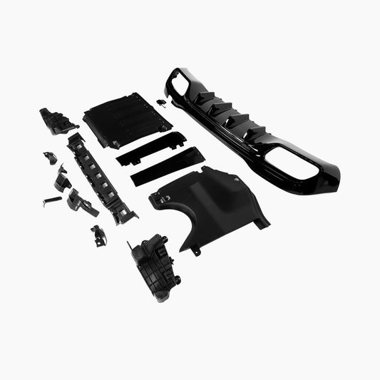 Gloss Black Rear Diffuser with Black Tail Pipe for Mercedes Benz C63 AMG W206 Sedan (2023+)