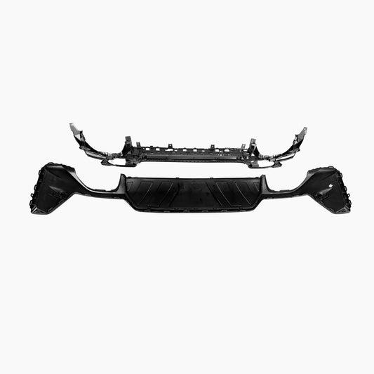 BMW 3 Series G20 (2022–present) G20 LCI 340 Rear Diffuser With Silver Tips Gloss Black