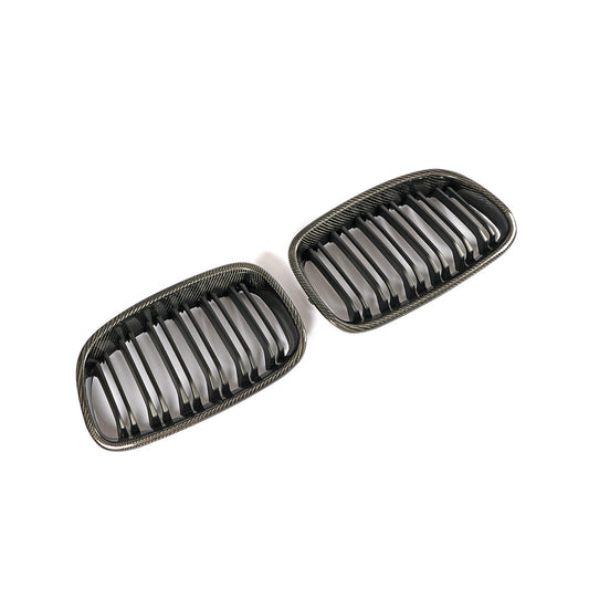 Matte Dual Slat Carbon Fiber Front Grille for BMW 1 Series F20, F21 Pre-LCI (2011-2015)