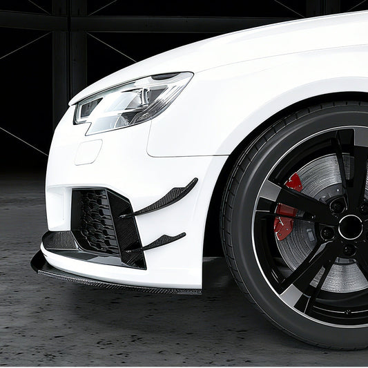 ST Style Carbon Fiber Front Bumper Fins for Audi RS3 8.5V LCI (2017-2020)