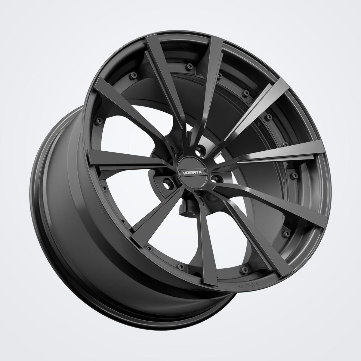 VX-09 forged wheel - Black, three-quarter view