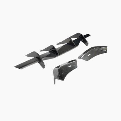 ST Style Carbon Fiber Rear Bumper Diffuser With Splitters for Chevrolet Corvette C8 Stingray Coupe Convertible (2020-2023)