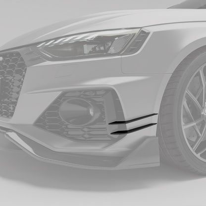 Audi RS4 B9.5 carbon canard close detail on bumper