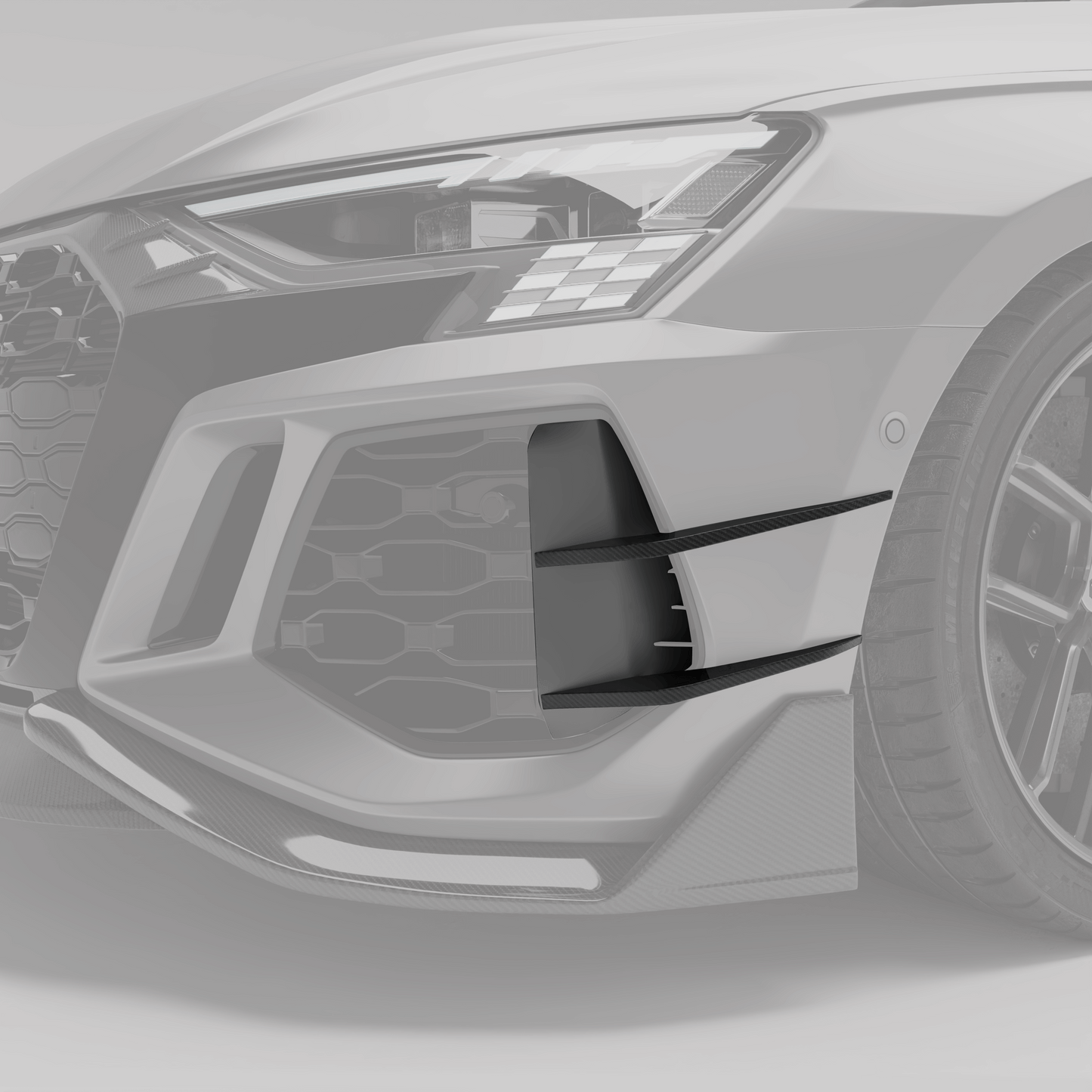 RS3 8Y carbon canard set profile detail view