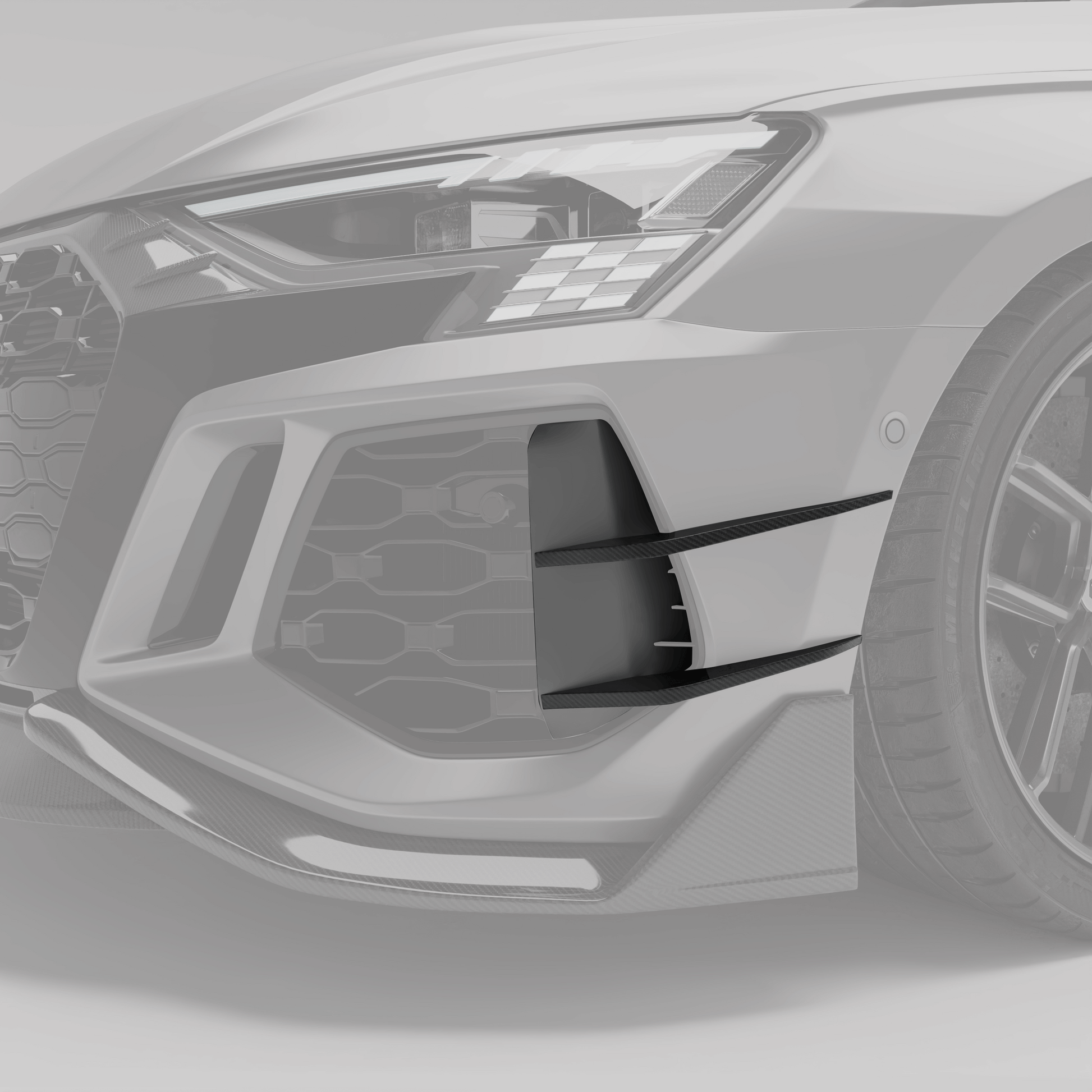 RS3 8Y carbon canard set profile detail view
