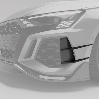 Audi RS3 8Y carbon fiber canards, angled weave detail