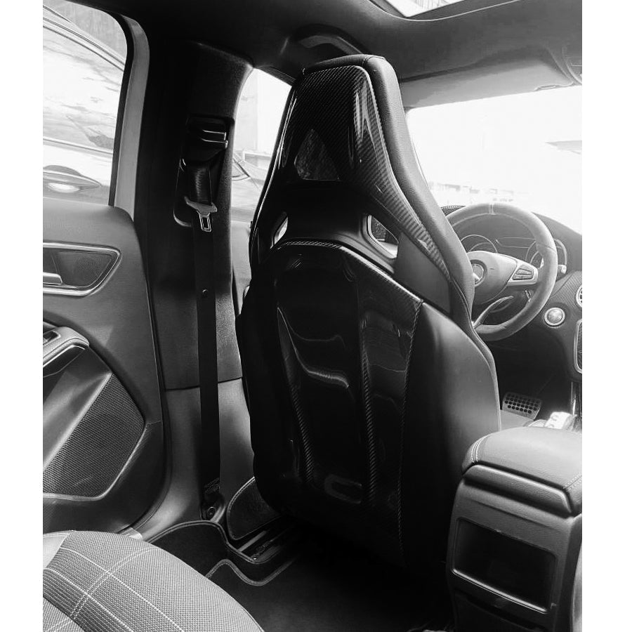 ST Style Carbon Fiber Seat Back Covers For Mercedes Benz A‑Class W176 Facelift & W177 Pre‑Facelift & CLA 45 AMG C117 Facelift (2016-2022)