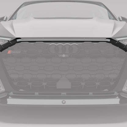 RS3 8Y carbon front grille trim detail view