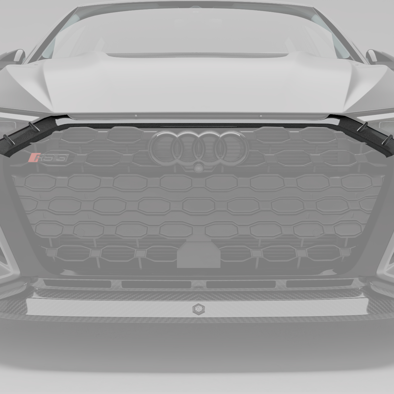Audi RS3 8Y carbon fiber grille close-up weave detail