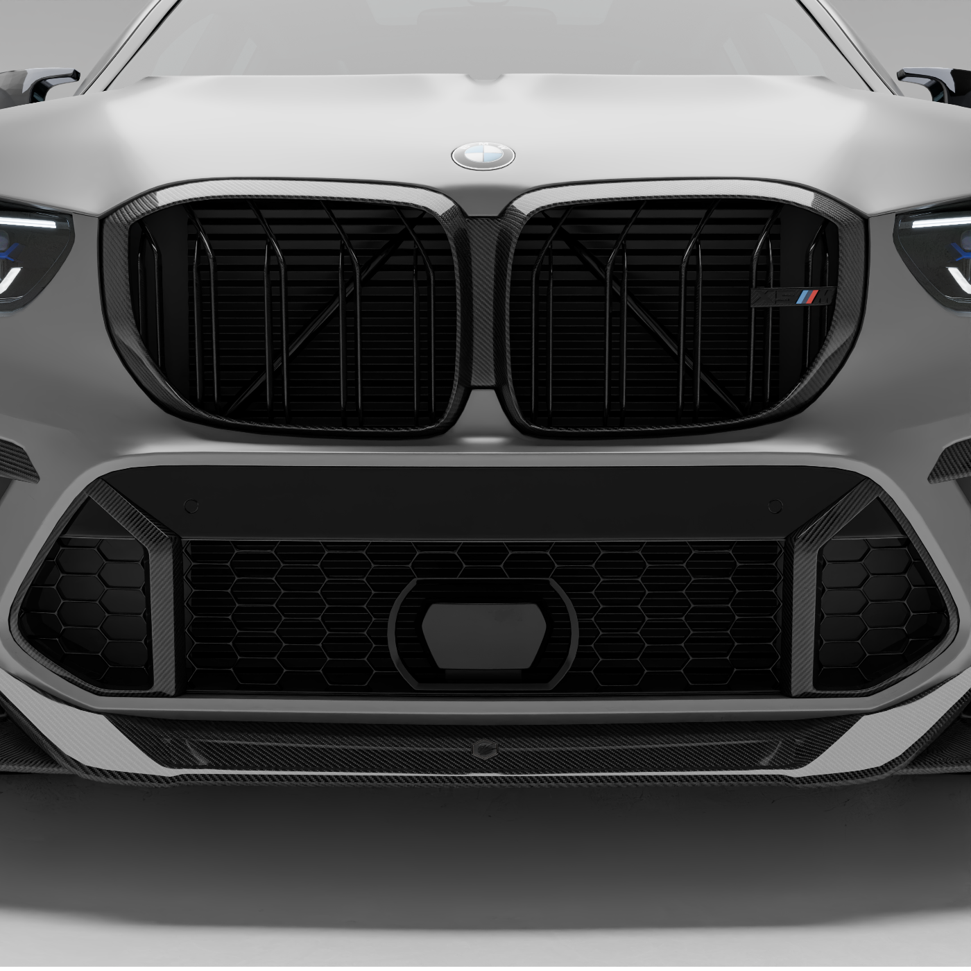X5M F95 carbon intake trim surface finish close-up