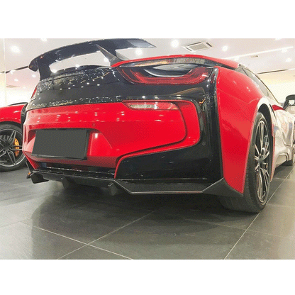 V Style Carbon Fiber Rear Diffuser for BMW i8 I12/I15 (2014–2020)