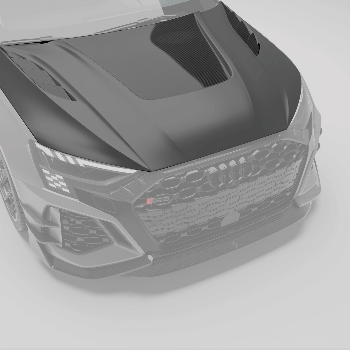 Audi RS3 8Y carbon hood top surface weave detail