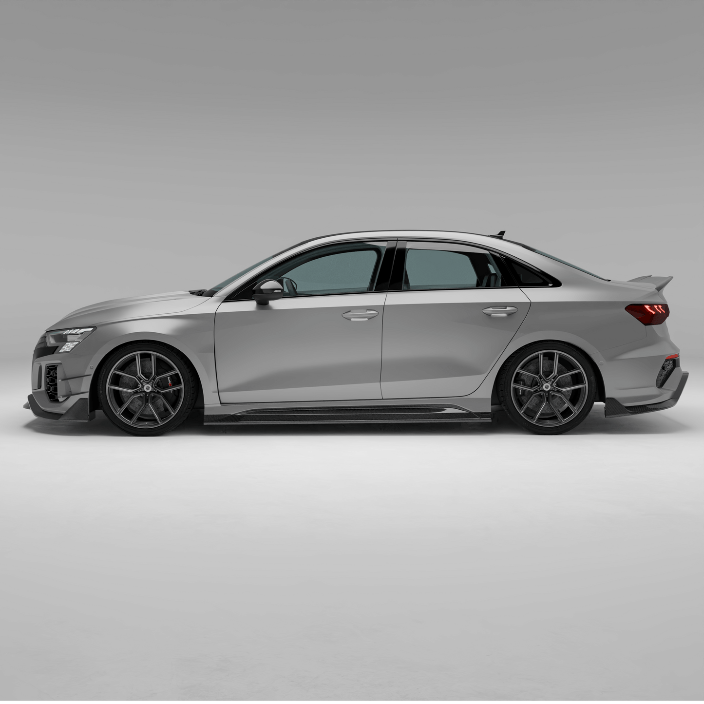 Audi RS3 8Y carbon side skirt rendering side angle