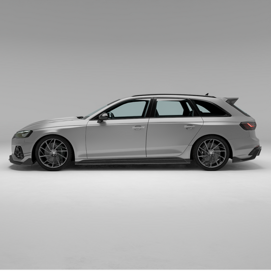 Audi RS4 B9.5 Avant carbon fiber kit front angle detail
