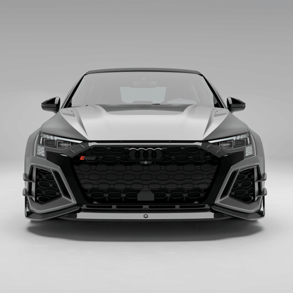 Audi RS3 8Y carbon fiber front grille finish texture closeup