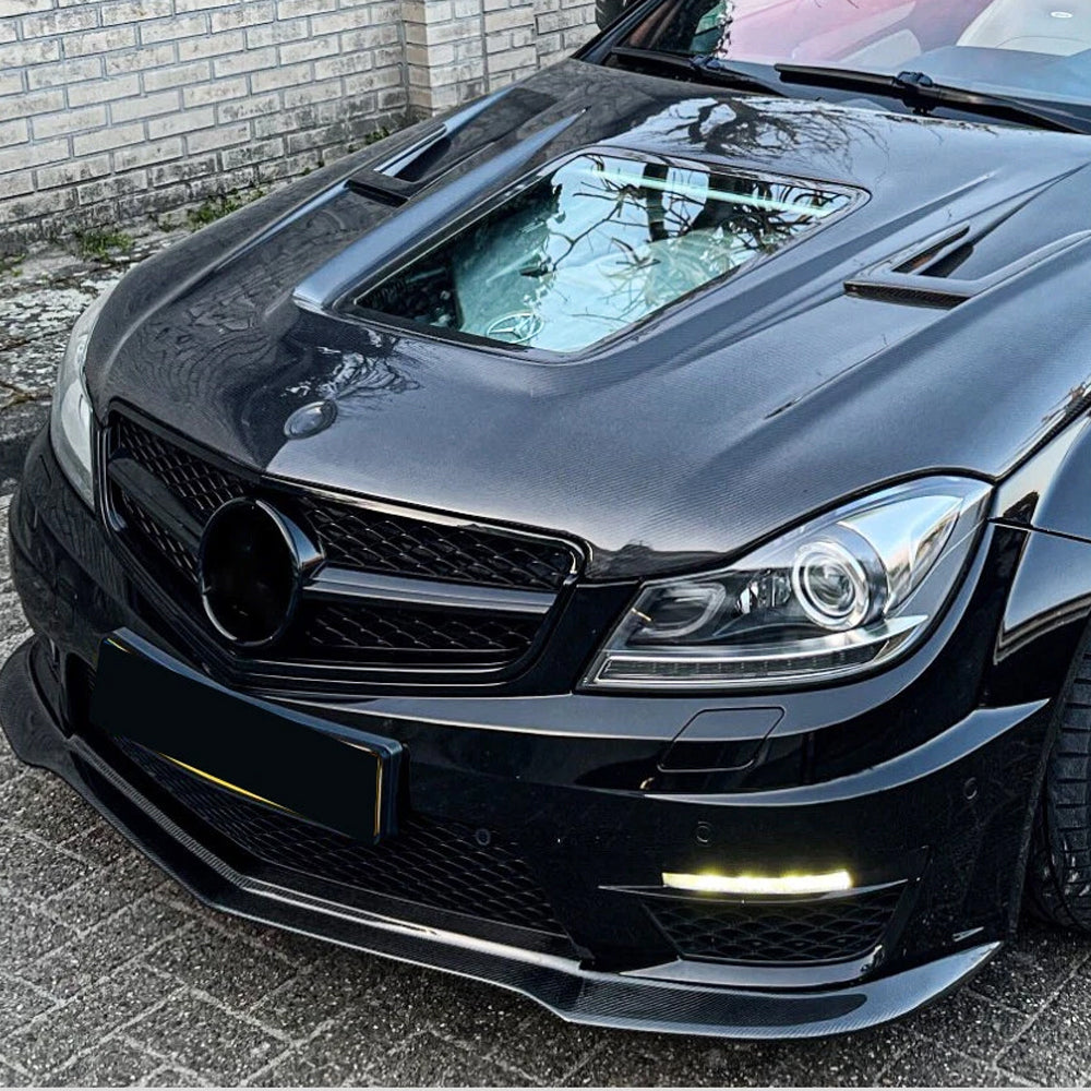 ST Style Carbon Fiber Front Lip for Mercedes Benz C63 W204 Sedan Facelift (2011-2015)