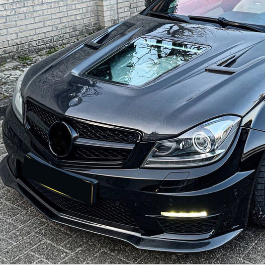 ST Style Carbon Fiber Front Lip for Mercedes Benz C63 W204 Sedan Facelift (2011-2015)