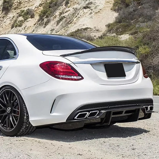 PSM Style Carbon Fiber Trunk Spoiler for Mercedes Benz C-Class W204 Sedan (2008-2015)