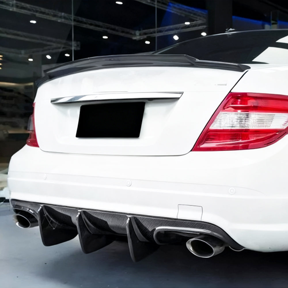 ST Style Carbon Fiber Rear Diffuser for Mercedes Benz C63 W204 Pre-Facelift (2008-2011)