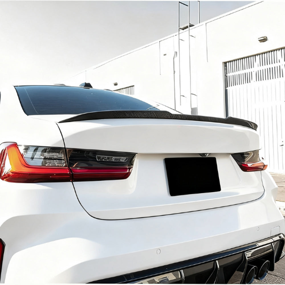M Style Prepreg Carbon Fiber Trunk Spoiler for BMW 3 Series G20 Pre-LCI/M3 G80（2019-2022)